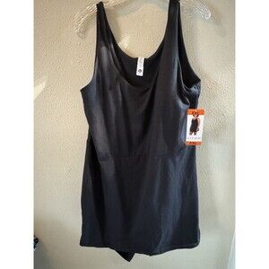 Elle Sport Women's Active Tank Dress, Black, Size XXL